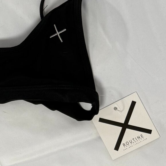 Boutine LA NWT Manhattan Black V-Cut Top and Matching Thong Bikini - Picture 2 of 11